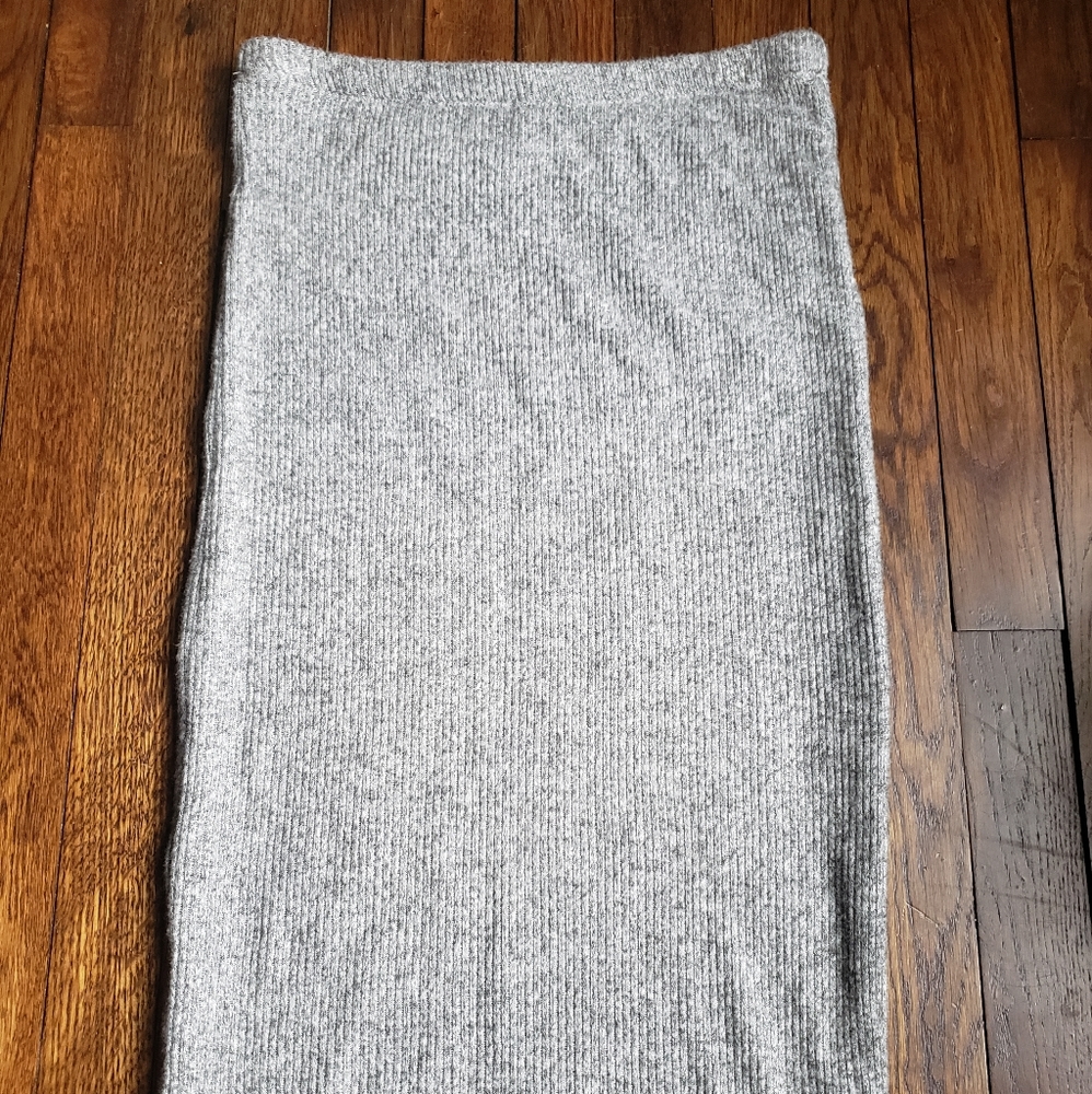 Ribbed Fleece Pencil Skirt